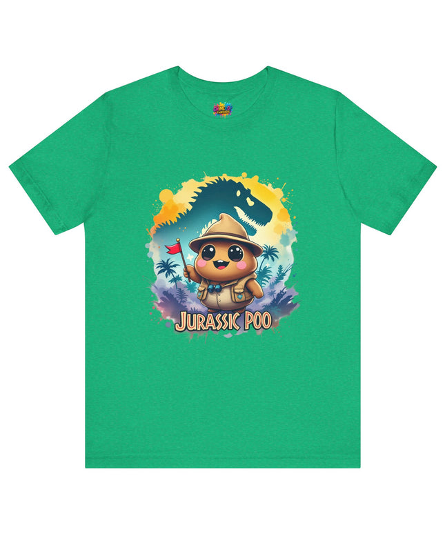 Jurassic Poo Unisex Tee, Chaos Finds a Way Dinosaur Poop Shirt, Soft Fit, Funny Tee, Graphic Tee, Jurassic Park Fan Gift, ChimePop Threads