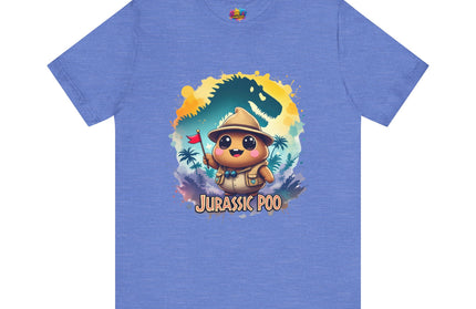Jurassic Poo Unisex Tee, Chaos Finds a Way Dinosaur Poop Shirt, Soft Fit, Funny Tee, Graphic Tee, Jurassic Park Fan Gift, ChimePop Threads