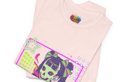 Kawaii Neon Pastel Skeleton Coffee Tee