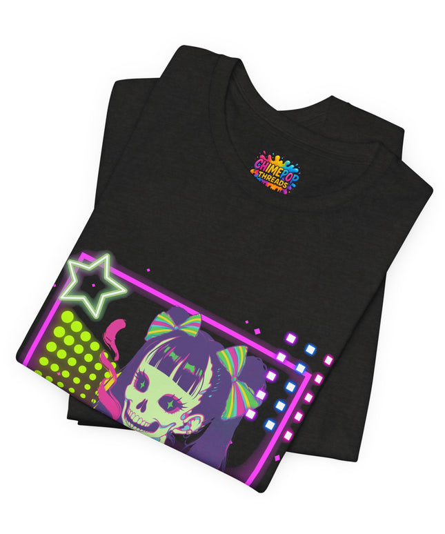 Kawaii Neon Pastel Skeleton Coffee Tee