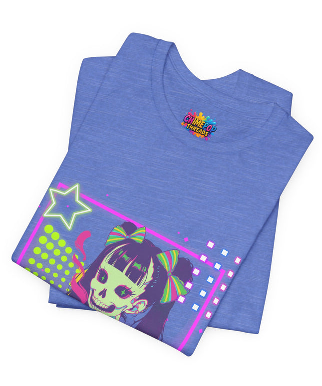 Kawaii Neon Pastel Skeleton Coffee Tee