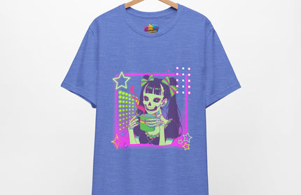 Kawaii Neon Pastel Skeleton Coffee Tee
