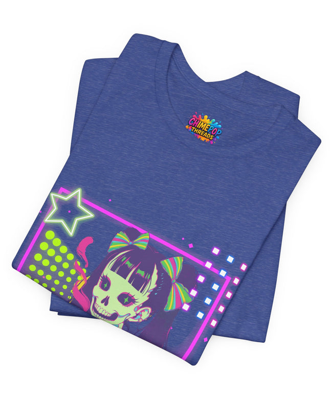 Kawaii Neon Pastel Skeleton Coffee Tee