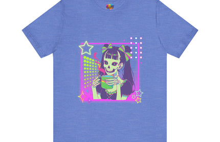 Kawaii Neon Pastel Skeleton Coffee Tee