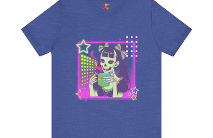 Kawaii Neon Pastel Skeleton Coffee Tee
