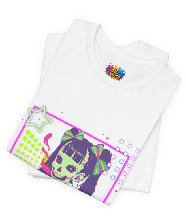 Kawaii Neon Pastel Skeleton Coffee Tee