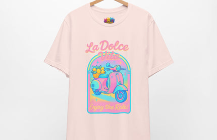 LA DOLCE RIDE: PINK SCOOTER DREAMS UNISEX TEE