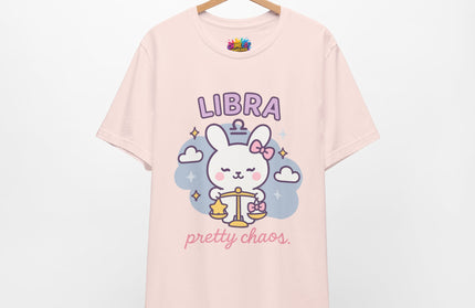 LIBRA ZODIAC – PRETTY CHAOS BUNNY VIBE TEE
