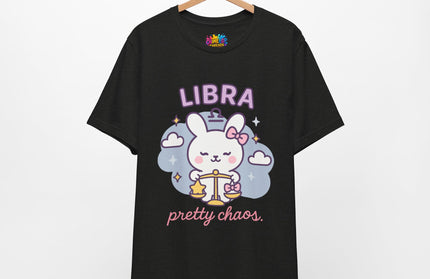 LIBRA ZODIAC – PRETTY CHAOS BUNNY VIBE TEE