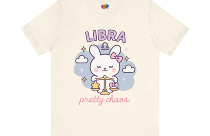 LIBRA ZODIAC – PRETTY CHAOS BUNNY VIBE TEE