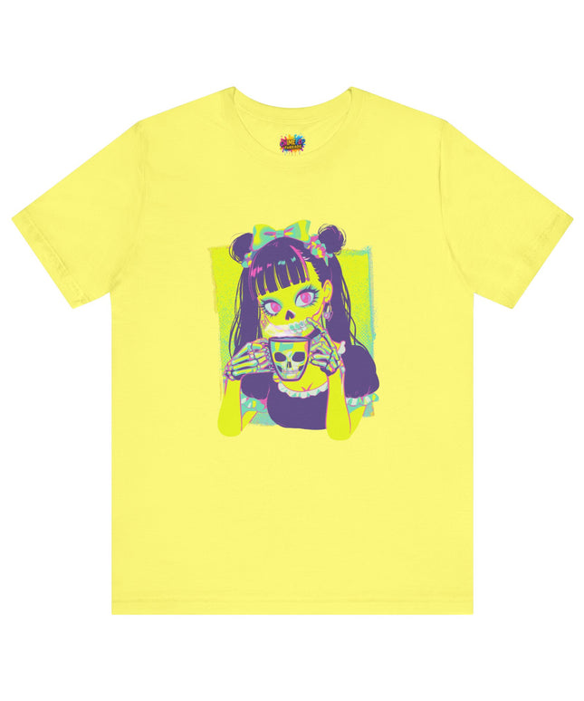 Neon Pastel Gothic Coffee Skeleton Shirt