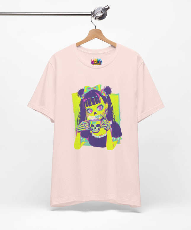 Neon Pastel Gothic Coffee Skeleton Shirt