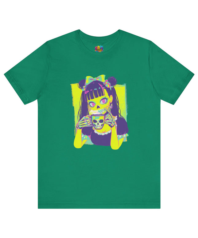 Neon Pastel Gothic Coffee Skeleton Shirt