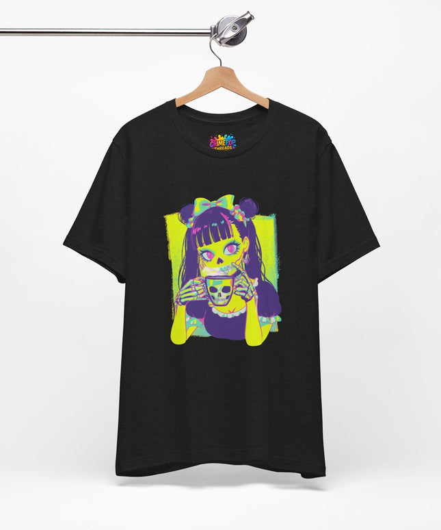 Neon Pastel Gothic Coffee Skeleton Shirt