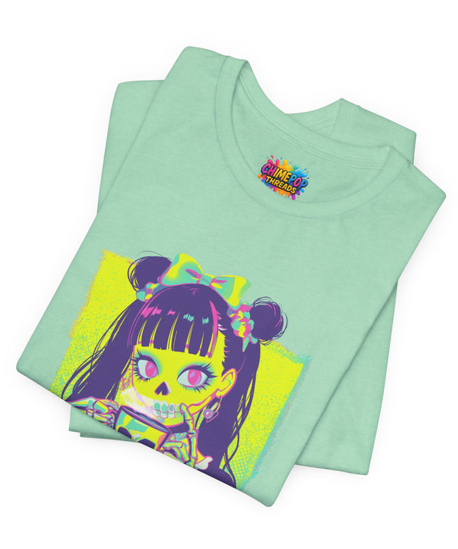 Neon Pastel Gothic Coffee Skeleton Shirt