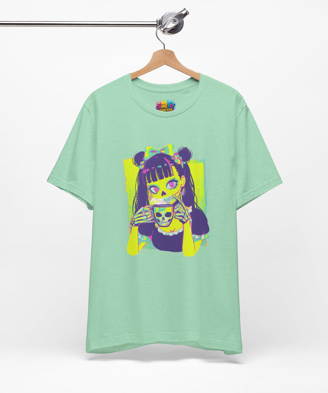 Neon Pastel Gothic Coffee Skeleton Shirt