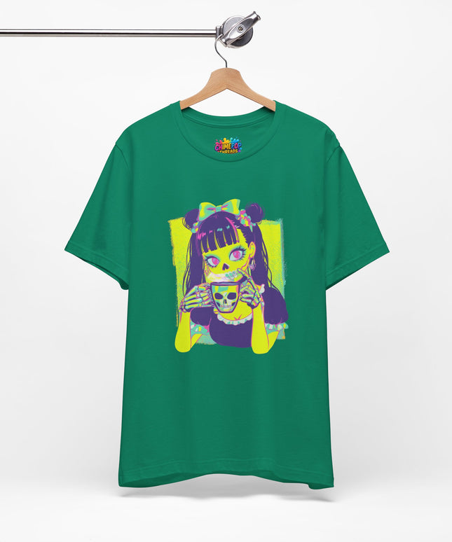 Neon Pastel Gothic Coffee Skeleton Shirt