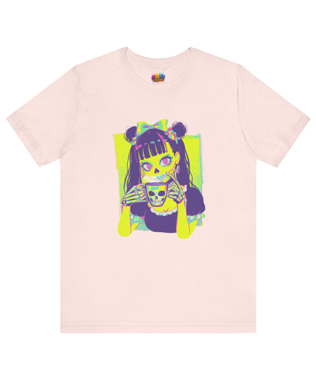 Neon Pastel Gothic Coffee Skeleton Shirt