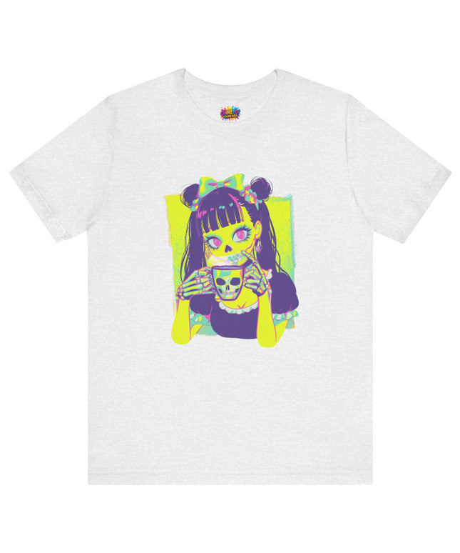 Neon Pastel Gothic Coffee Skeleton Shirt