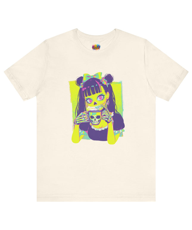 Neon Pastel Gothic Coffee Skeleton Shirt