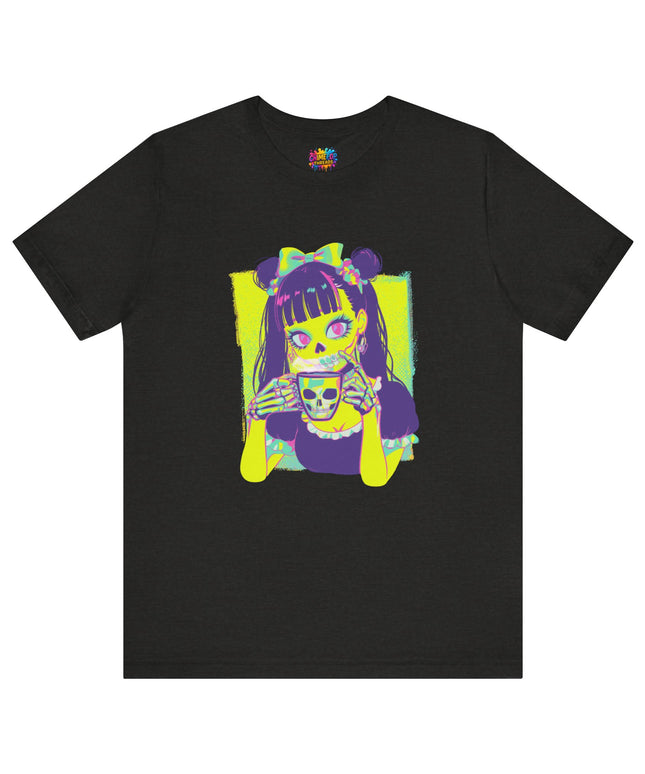 Neon Pastel Gothic Coffee Skeleton Shirt