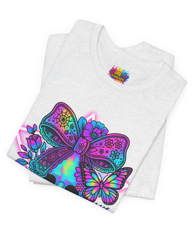 Neon Skull and Bow Shirt