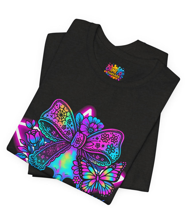 Neon Skull and Bow Shirt