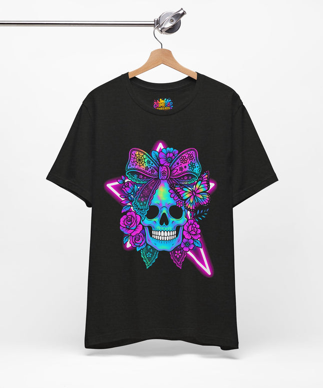 Neon Skull and Bow Shirt