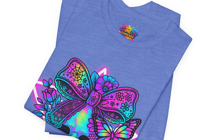 Neon Skull and Bow Shirt