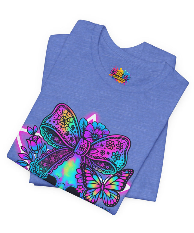 Neon Skull and Bow Shirt