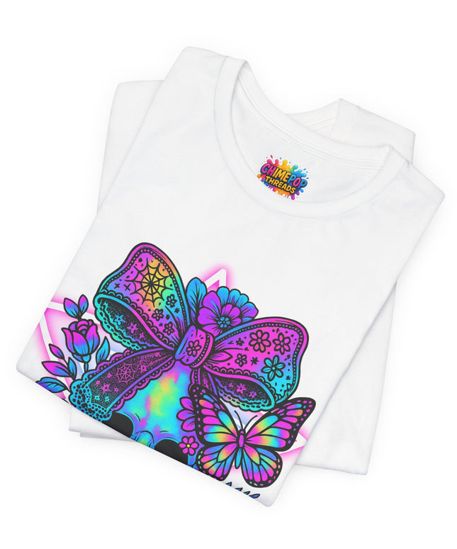 Neon Skull and Bow Shirt