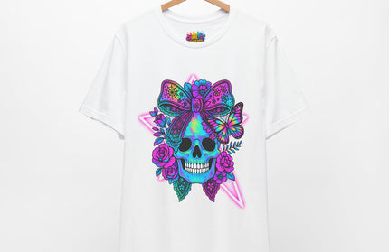 Neon Skull and Bow Shirt
