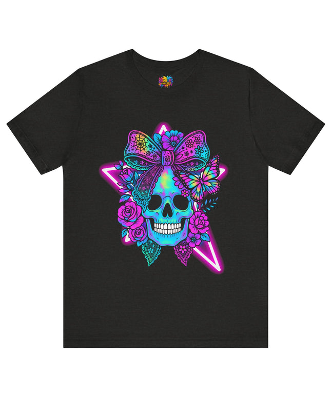 Neon Skull and Bow Shirt