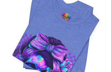 Neon Skull with Bow and Purple Glow Tee