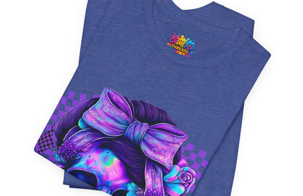Neon Skull with Bow and Purple Glow Tee