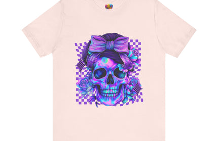 Neon Skull with Bow and Purple Glow Tee