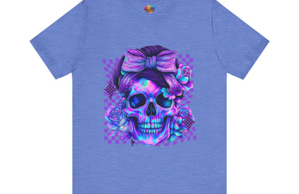 Neon Skull with Bow and Purple Glow Tee