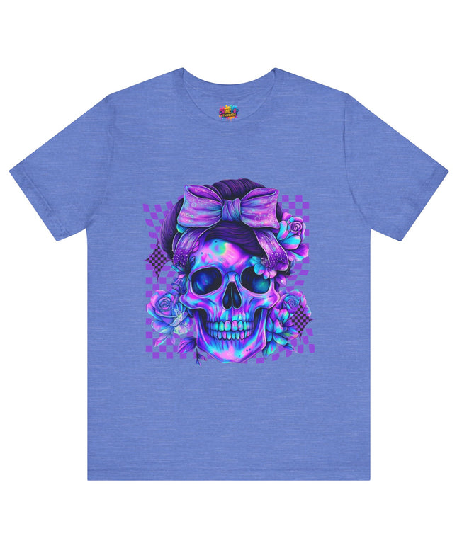 Neon Skull with Bow and Purple Glow Tee