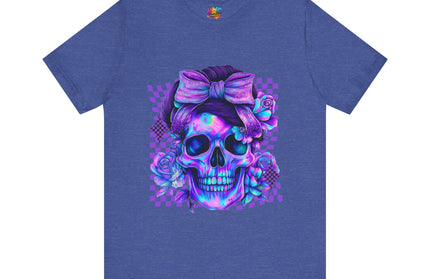 Neon Skull with Bow and Purple Glow Tee