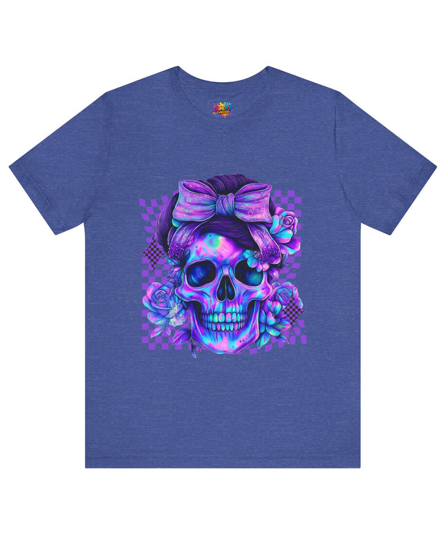 Neon Skull with Bow and Purple Glow Tee