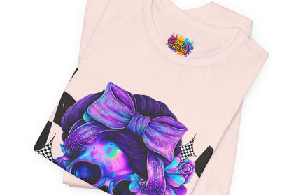 Neon Skull with Purple Florals