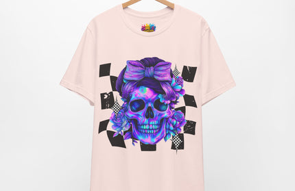 Neon Skull with Purple Florals
