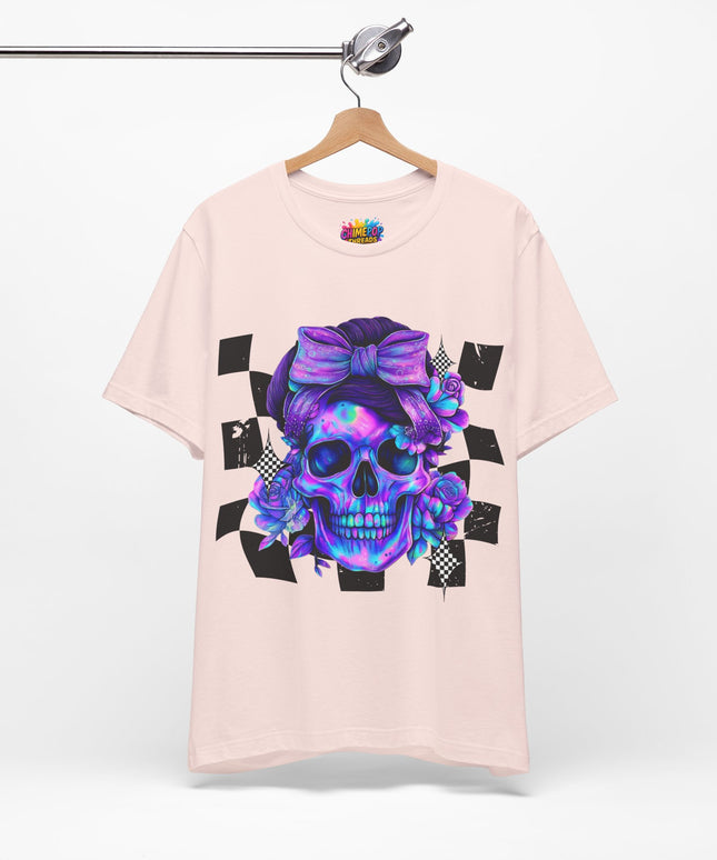 Neon Skull with Purple Florals
