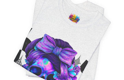 Neon Skull with Purple Florals