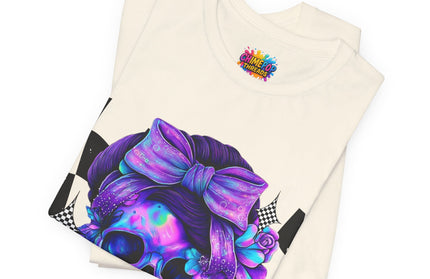 Neon Skull with Purple Florals