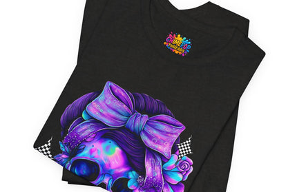 Neon Skull with Purple Florals