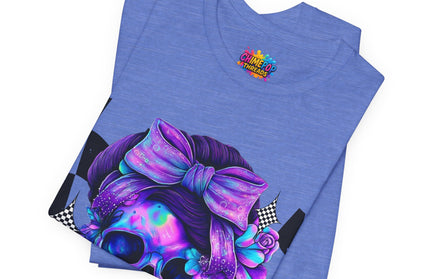 Neon Skull with Purple Florals
