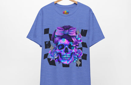 Neon Skull with Purple Florals