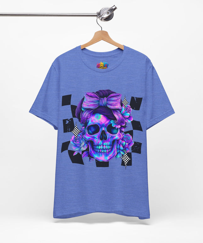 Neon Skull with Purple Florals