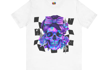 Neon Skull with Purple Florals